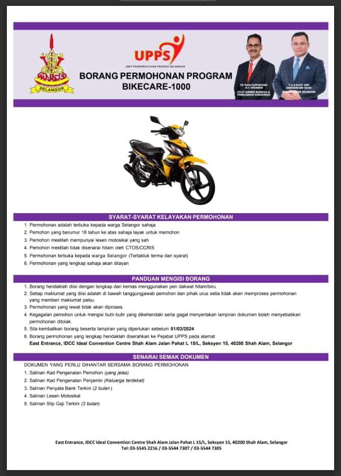 program bantuan motor selangor