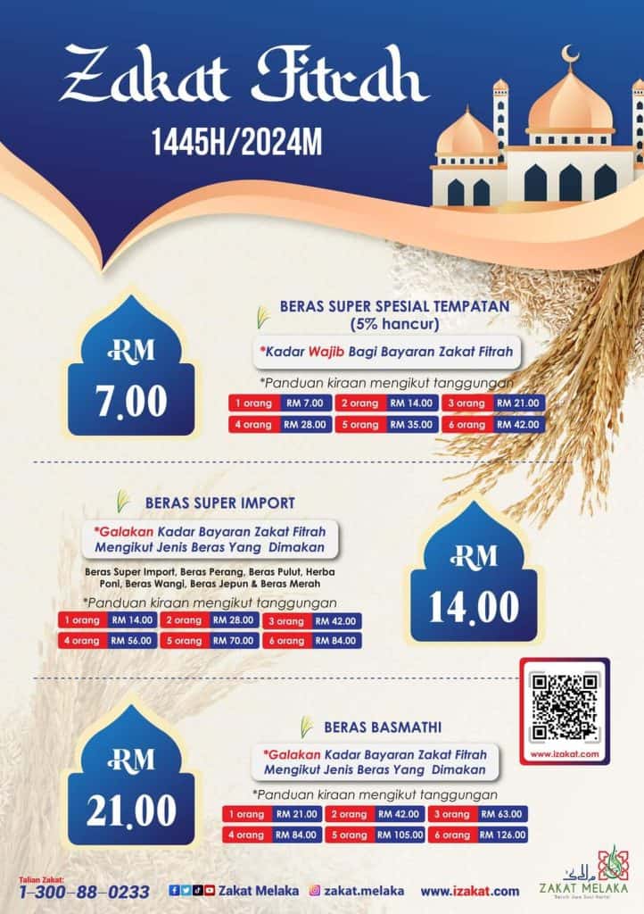 zakat fitrah melaka 2024