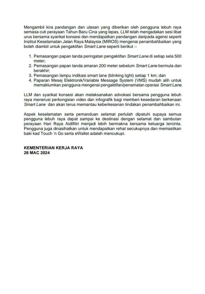 tol percuma hari raya aidilfitri 2024