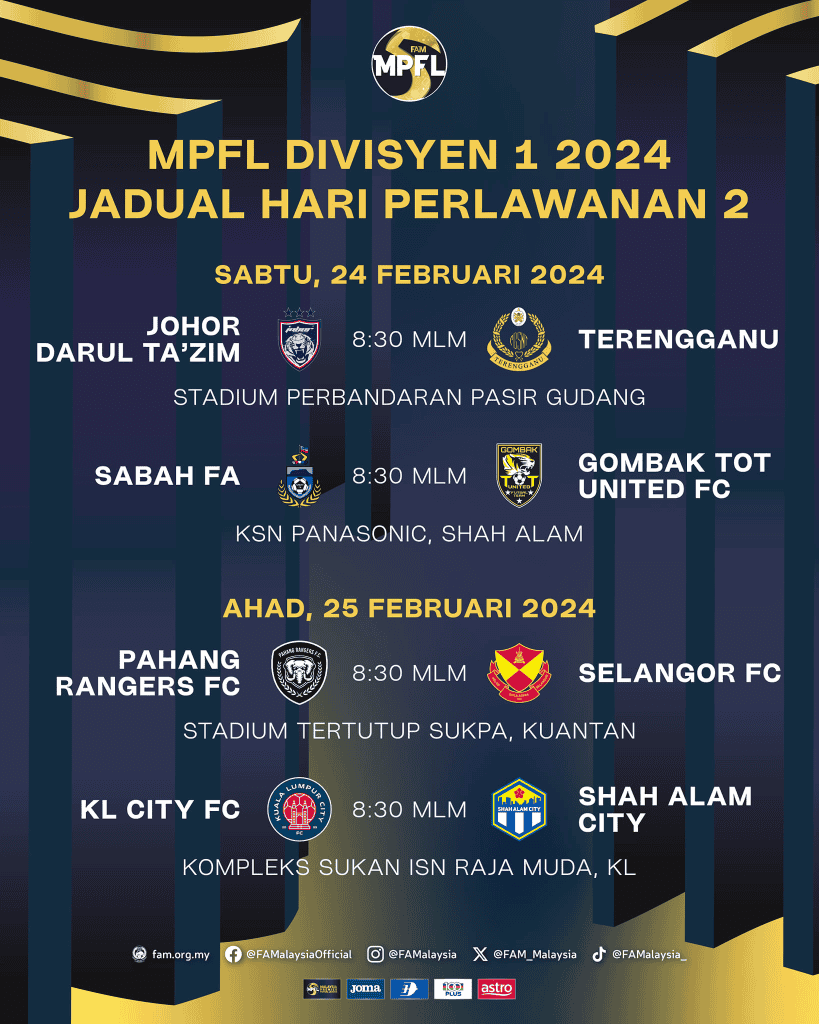 MPFL 2024: Senarai Pasukan & Jadual Perlawanan